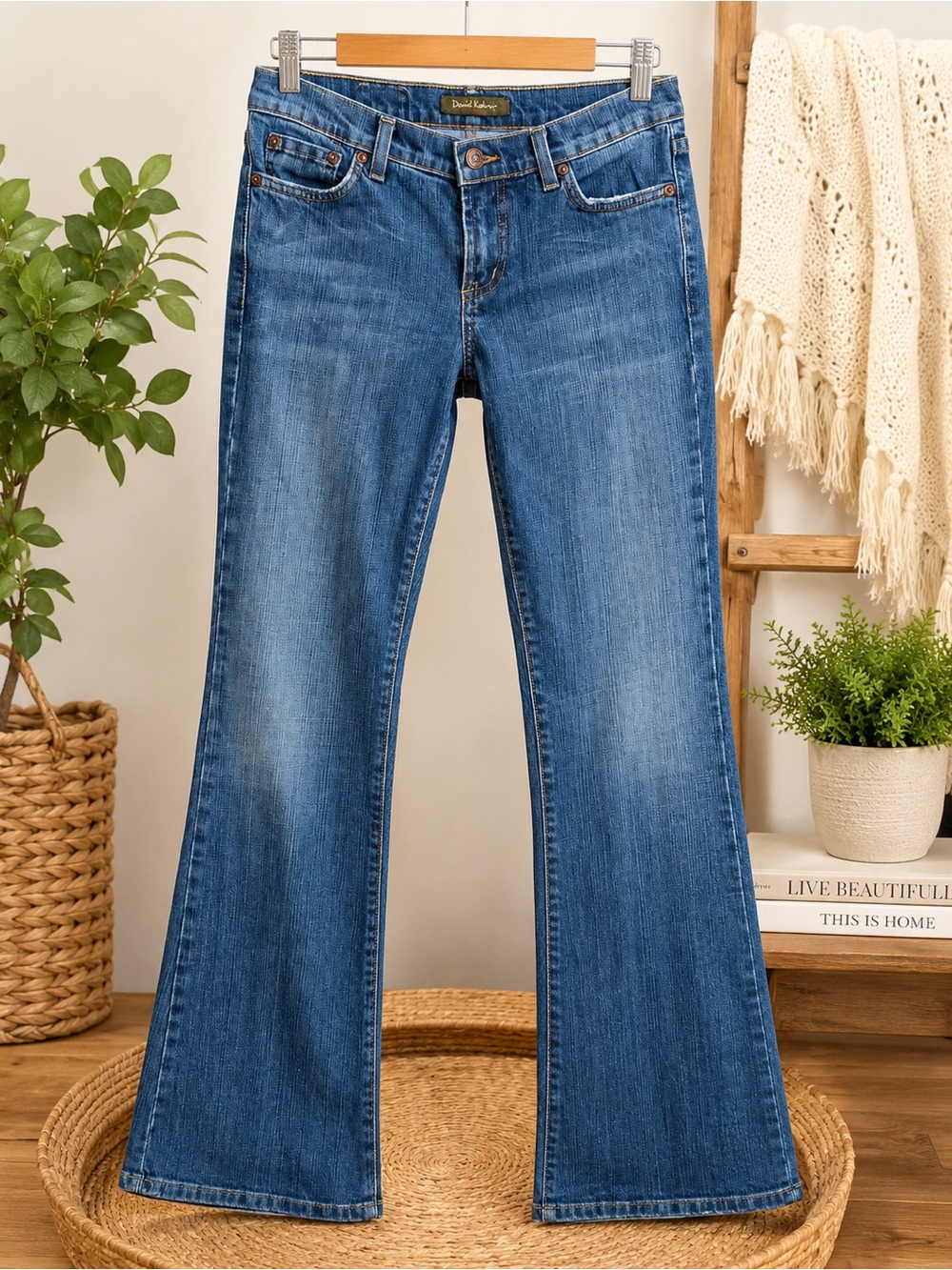 David Kahn Nikki Bootcut Stretch Jeans Women's Size 28 Medium Wash USA